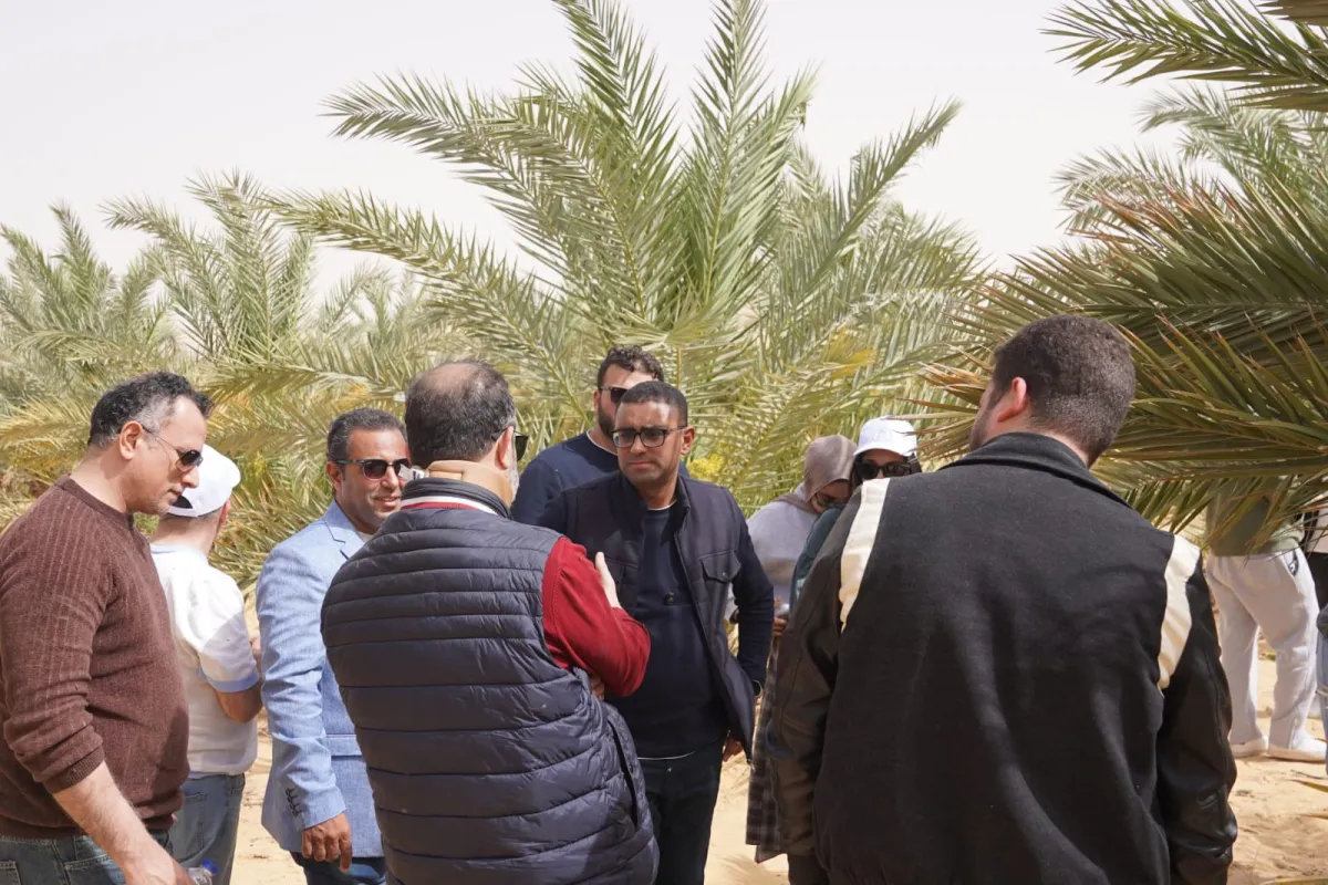 المستثمرون في جولة بين نخيل المزرعة